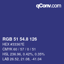 カラーコード: RGB 51 54.8 126 | qconv.com