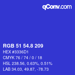 カラーコード: RGB 51 54.8 209 | qconv.com