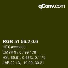 カラーコード: RGB 51 56.2 0.6 | qconv.com