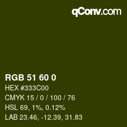 Código de color: RGB 51 60 0 | qconv.com