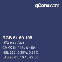 カラーコード: RGB 51 60 105 | qconv.com