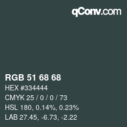 Farbcode: RGB 51 68 68 | qconv.com