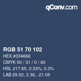 颜色代码: RGB 51 70 102 | qconv.com