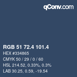 カラーコード: RGB 51 72.4 101.4 | qconv.com