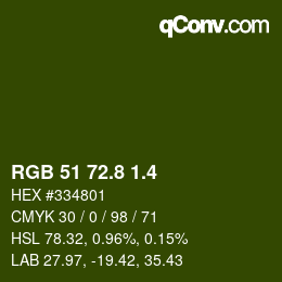 カラーコード: RGB 51 72.8 1.4 | qconv.com