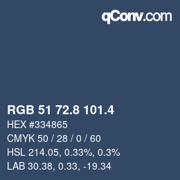 カラーコード: RGB 51 72.8 101.4 | qconv.com