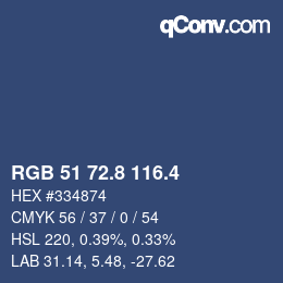カラーコード: RGB 51 72.8 116.4 | qconv.com