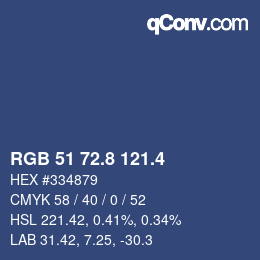 カラーコード: RGB 51 72.8 121.4 | qconv.com