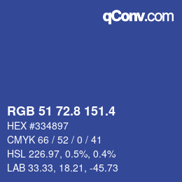 カラーコード: RGB 51 72.8 151.4 | qconv.com