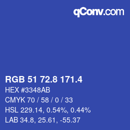 カラーコード: RGB 51 72.8 171.4 | qconv.com