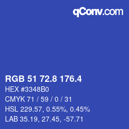 カラーコード: RGB 51 72.8 176.4 | qconv.com