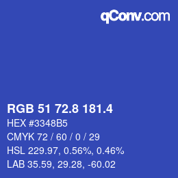 カラーコード: RGB 51 72.8 181.4 | qconv.com