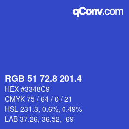 カラーコード: RGB 51 72.8 201.4 | qconv.com