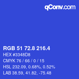 カラーコード: RGB 51 72.8 216.4 | qconv.com