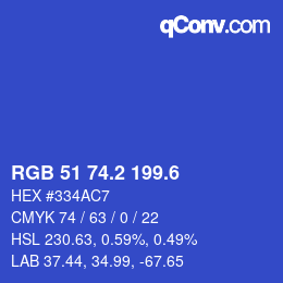 カラーコード: RGB 51 74.2 199.6 | qconv.com