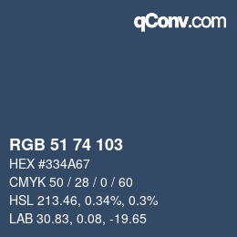 Farbcode: RGB 51 74 103 | qconv.com