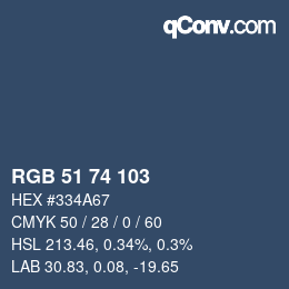 カラーコード: RGB 51 74 103 | qconv.com