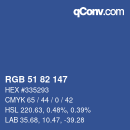 Color code: RGB 51 82 147 | qconv.com