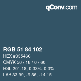 Color code: RGB 51 84 102 | qconv.com
