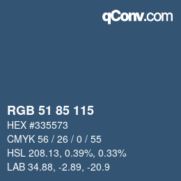 Color code: RGB 51 85 115 | qconv.com