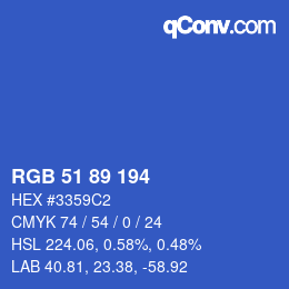 Farbcode: RGB 51 89 194 | qconv.com