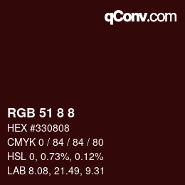 Código de color: RGB 51 8 8 | qconv.com
