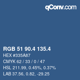カラーコード: RGB 51 90.4 135.4 | qconv.com