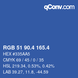 カラーコード: RGB 51 90.4 165.4 | qconv.com