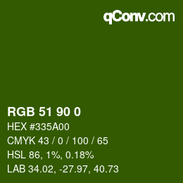 カラーコード: RGB 51 90 0 | qconv.com
