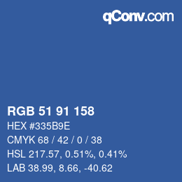 Farbcode: RGB 51 91 158 | qconv.com