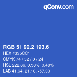 カラーコード: RGB 51 92.2 193.6 | qconv.com
