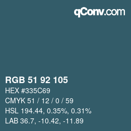 Color code: RGB 51 92 105 | qconv.com