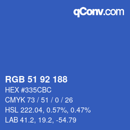 Color code: RGB 51 92 188 | qconv.com