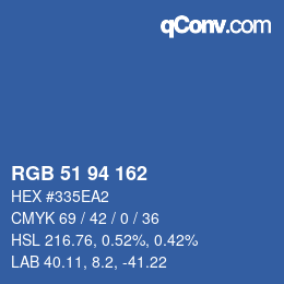 Color code: RGB 51 94 162 | qconv.com