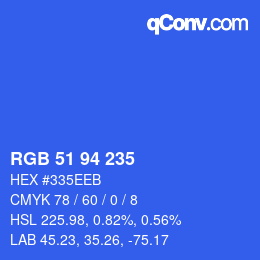颜色代码: RGB 51 94 235 | qconv.com