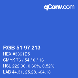 Color code: RGB 51 97 213 | qconv.com