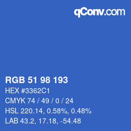 Color code: RGB 51 98 193 | qconv.com