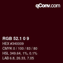 カラーコード: RGB 52.1 0 9 | qconv.com