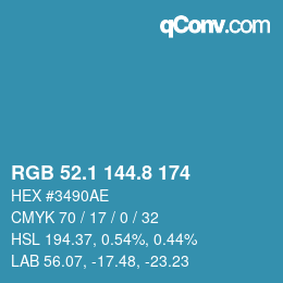 Color code: RGB 52.1 144.8 174 | qconv.com