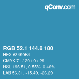 カラーコード: RGB 52.1 144.8 180 | qconv.com