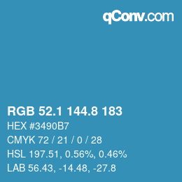 Color code: RGB 52.1 144.8 183 | qconv.com