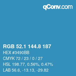 Color code: RGB 52.1 144.8 187 | qconv.com