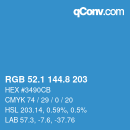 Color code: RGB 52.1 144.8 203 | qconv.com