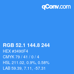 カラーコード: RGB 52.1 144.8 244 | qconv.com