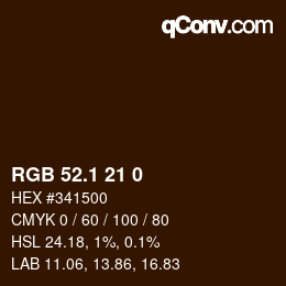 カラーコード: RGB 52.1 21 0 | qconv.com