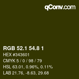 カラーコード: RGB 52.1 54.8 1 | qconv.com