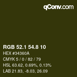 カラーコード: RGB 52.1 54.8 10 | qconv.com