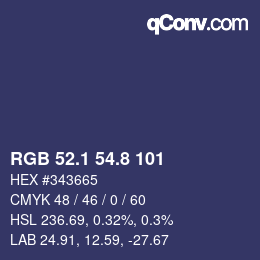 Color code: RGB 52.1 54.8 101 | qconv.com