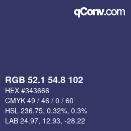 Color code: RGB 52.1 54.8 102 | qconv.com