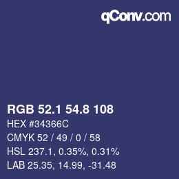 カラーコード: RGB 52.1 54.8 108 | qconv.com